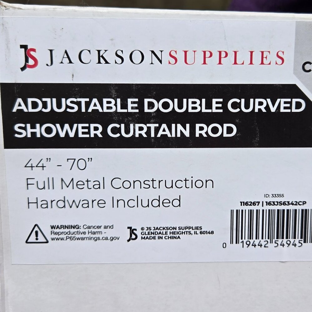 Adjustable Curved Shower Rod~ Chrome